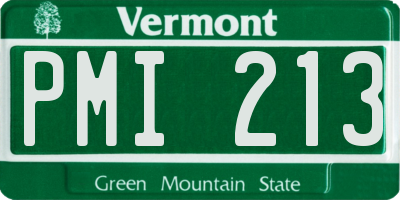 VT license plate PMI213