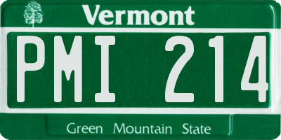VT license plate PMI214