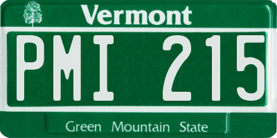 VT license plate PMI215