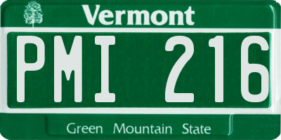 VT license plate PMI216