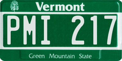 VT license plate PMI217