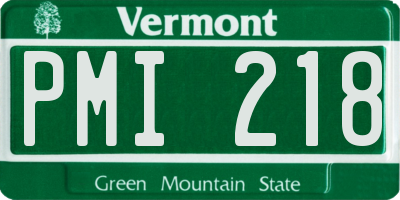 VT license plate PMI218