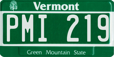 VT license plate PMI219