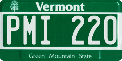 VT license plate PMI220