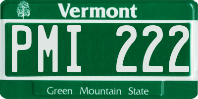 VT license plate PMI222