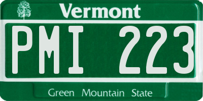 VT license plate PMI223