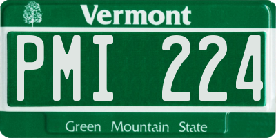 VT license plate PMI224