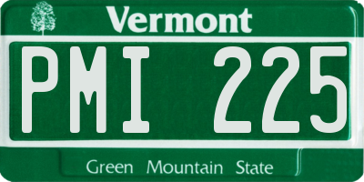 VT license plate PMI225