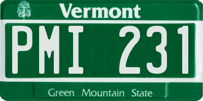 VT license plate PMI231