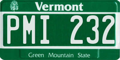 VT license plate PMI232