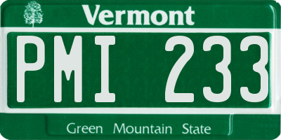 VT license plate PMI233