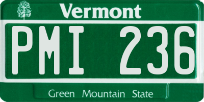 VT license plate PMI236