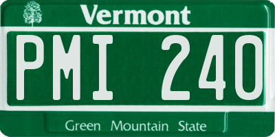 VT license plate PMI240