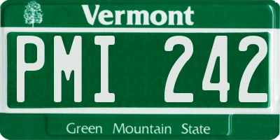 VT license plate PMI242