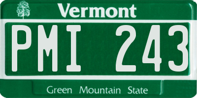 VT license plate PMI243