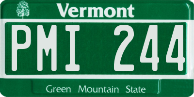 VT license plate PMI244