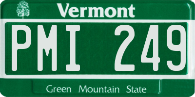 VT license plate PMI249