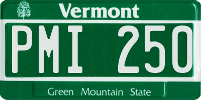 VT license plate PMI250