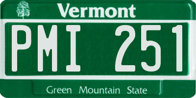VT license plate PMI251