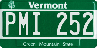 VT license plate PMI252