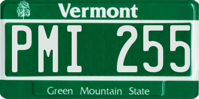 VT license plate PMI255