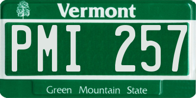 VT license plate PMI257