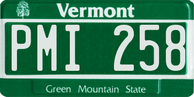 VT license plate PMI258