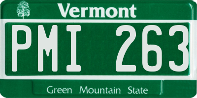 VT license plate PMI263