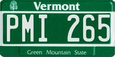 VT license plate PMI265