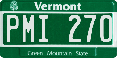 VT license plate PMI270