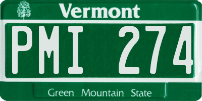 VT license plate PMI274