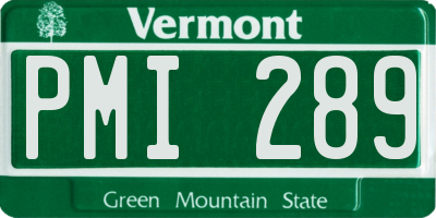 VT license plate PMI289