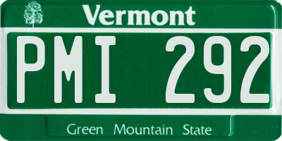 VT license plate PMI292