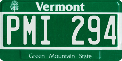 VT license plate PMI294