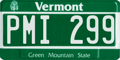 VT license plate PMI299