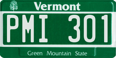 VT license plate PMI301