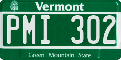 VT license plate PMI302