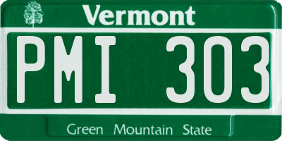 VT license plate PMI303