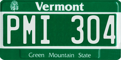 VT license plate PMI304