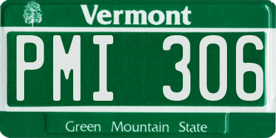 VT license plate PMI306