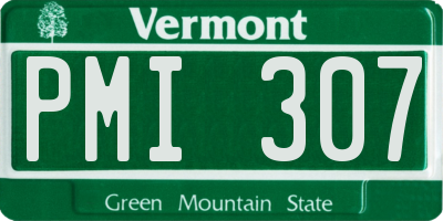 VT license plate PMI307