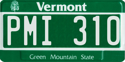 VT license plate PMI310