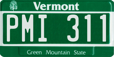 VT license plate PMI311