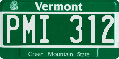 VT license plate PMI312