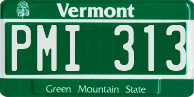VT license plate PMI313