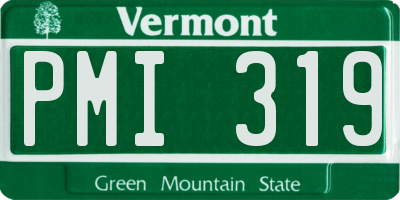 VT license plate PMI319