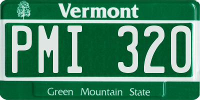 VT license plate PMI320