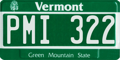 VT license plate PMI322