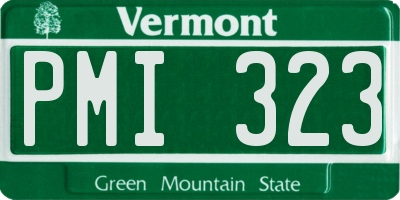 VT license plate PMI323