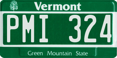 VT license plate PMI324